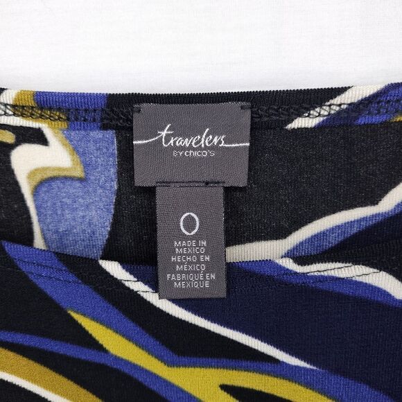 CHICOS TRAVELERS CLASSIC Grand Swirls Top 0 - Picture 7 of 9